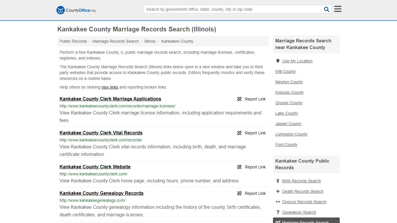 Kankakee County Marriage Records Search (Illinois) - County Office